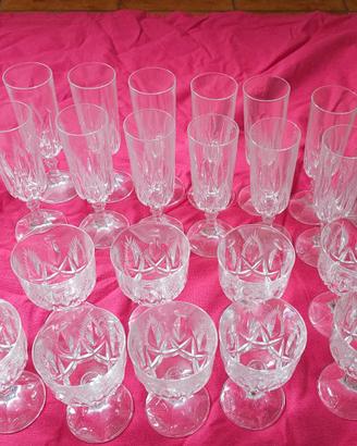 servizio cristallo 12 calici bicch. bott. brocca