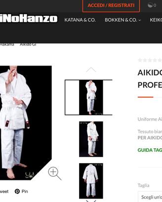 keikogi cm 180 piu borsa coltello e jo per aikido
