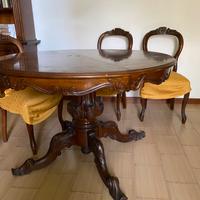 Tavolo in radica di noce con 6 sedie