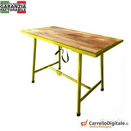 Tavolo lavoro pieghevole legno e acciaio Giallo