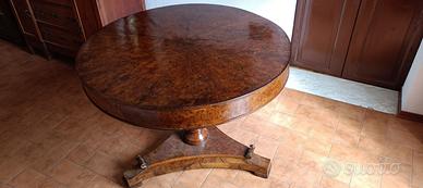 Tavolo rotondo 80 cm radica noce