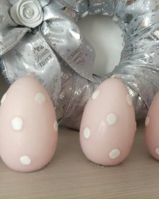 Candele decorative centro tavolo rosa 3pezzi