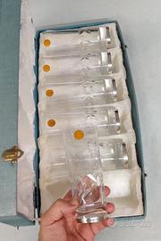 Bicchieri whisky vintage in cristallo e Argento 