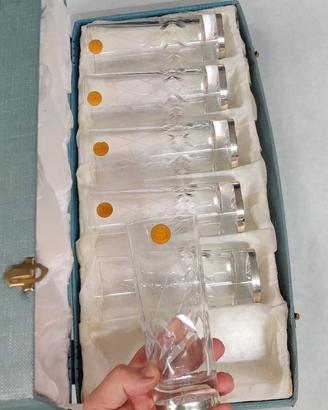 Bicchieri whisky vintage in cristallo e Argento 