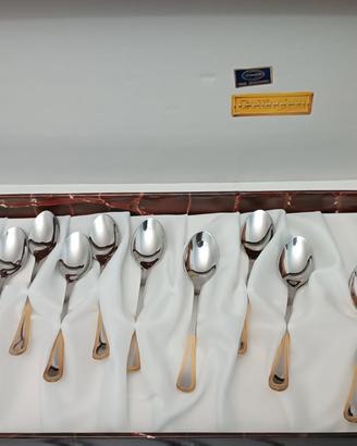 Set 12 cucchiaini da dessert in acciaio inox Oro Z