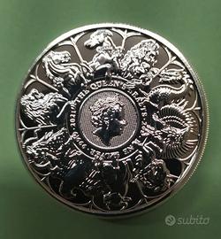 2021 Queen's Beast Completer Argento 2oz PROOF