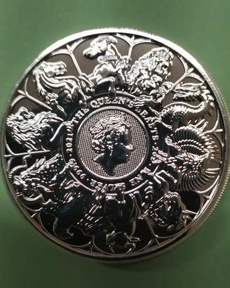 2021 Queen's Beast Completer Argento 2oz PROOF