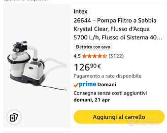 Pompa piscina intex nuova