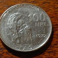 Moneta 100 lire FAO 1945 1995 Repubblica Italiana