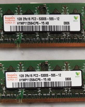 2 x 1GB RAM SODIMM DDR2HYNIX HYMP112S64CP6-Y5 AB