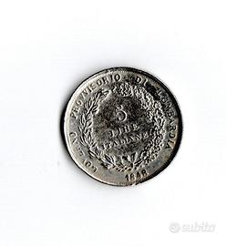 MONETE LEGA NORD 5 LIRE GOVERNO PROVVISORIO LOMBAR