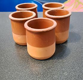 Vasetti terrine n.5pz.cocci terracotta