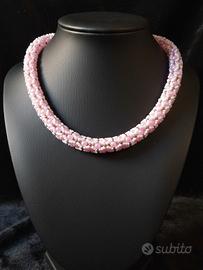 Collana Tubolare vintage anni 50 artigianale perle