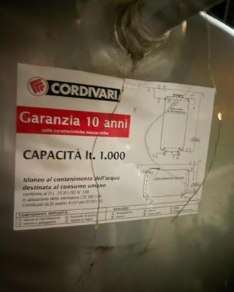 Cisterna 1000 litri acciaio