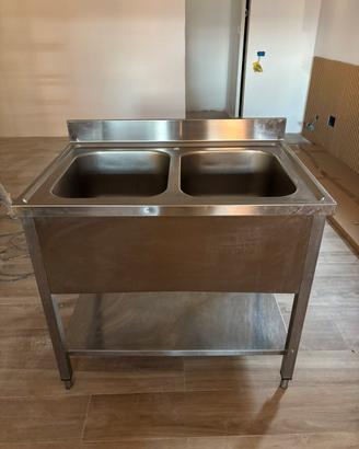 Lavandino in acciaio inox 100cm x 70cm