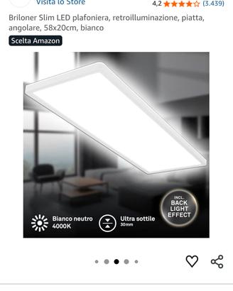 Plafoniera Pannello LED Slim 58x20cm