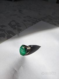 Anello vintage argento 9.25 Malachite 