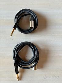 Coppia di cavi Cordial XLR-TRS, nuovi