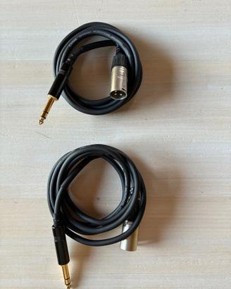 Coppia di cavi Cordial XLR-TRS, nuovi