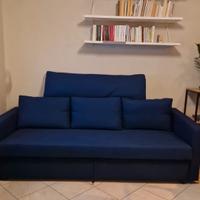 divano letto blu + vano contenitore 