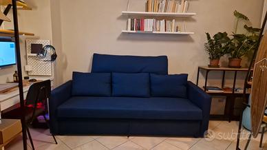 divano letto blu + vano contenitore 