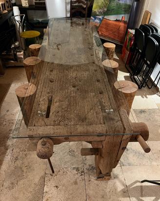 Tavolo Legno Antico Falegname morse famiglia Malat