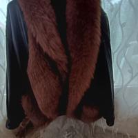 Giaccone pelle con collo pelliccia