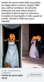 Vestito da sposa taglia 50/52
