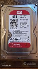 Hard Disk WD Red 1TB WD10EFRX NAS 100% OK testato