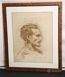 Ritratto maschile a matita firma Pasquale Avallone