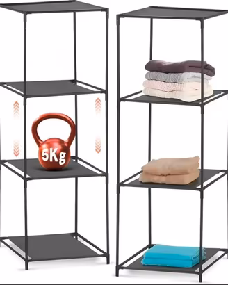 Scaffale Salvaspazio 3 Ripiani in Stoffa - Set di 