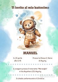 Inviti battesimo personalizzabili, bimbo o bimba