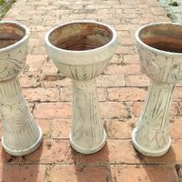 Vaso a Colonna Fioriera in terracotta Set 2 pezzi