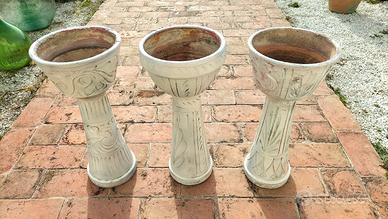 Vaso a Colonna Fioriera in terracotta Set 2 pezzi