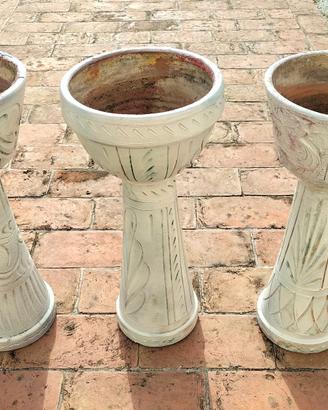 Vaso a Colonna Fioriera in terracotta Set 2 pezzi