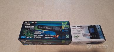 ventola di raffreddamento e termostato per acquari