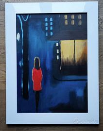 Dipinto Quadro Donna e palazzo. Eliano Fantuzzi