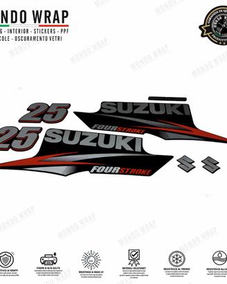 Adesivi barca Calandra Suzuki four stroke 25