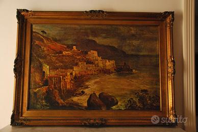 Grande Quadro Paesaggio Costiero / Marina Dorata