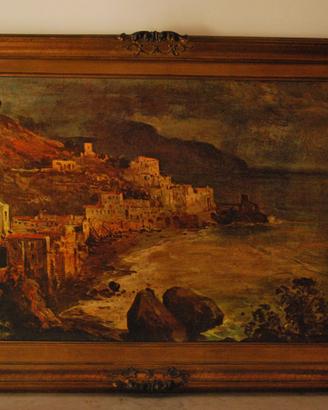 Grande Quadro Paesaggio Costiero / Marina Dorata