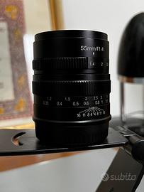 7Artisans 55mm F1.4 con attacco Fujifilm X (FX).