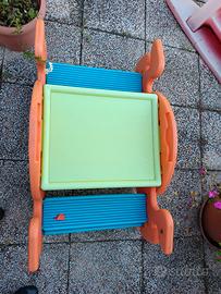 scivolo più dondolo trasformabile in tavolo da scc