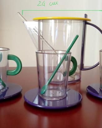 Set da tè caraffa +4 tazzine. Vintage.
