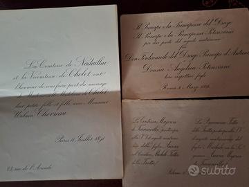 partecipazione nozze del 1890