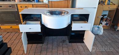 mobile da barbiere con lavandino