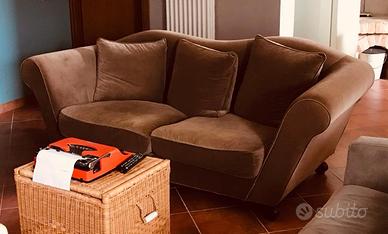 Divano 2/3 posti retrò color talpa (taupe)