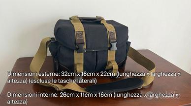 Borsa Fotografica Vintage a Tracolla in Tela (Canv