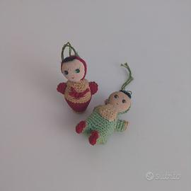 2 bamboline vintage amigurumi uncinetto Giappone