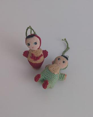 2 bamboline vintage amigurumi uncinetto Giappone