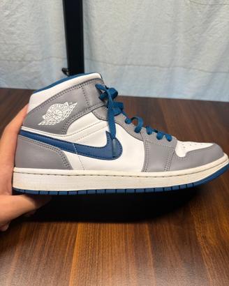Air Jordan 1 Mid True Blue 42